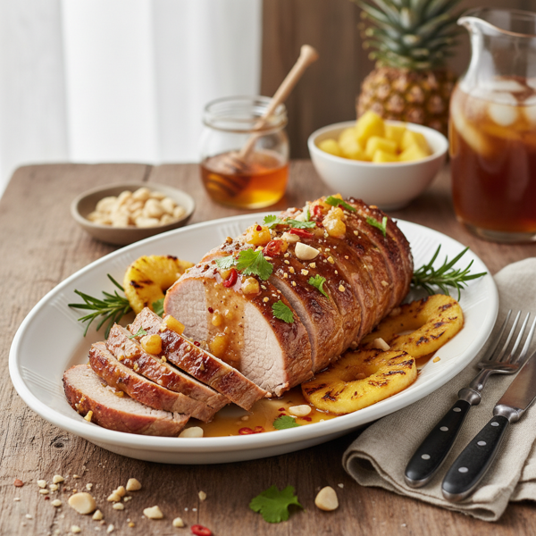 Pineapple-Glazed Hasselback Pork Tenderloin recipe
