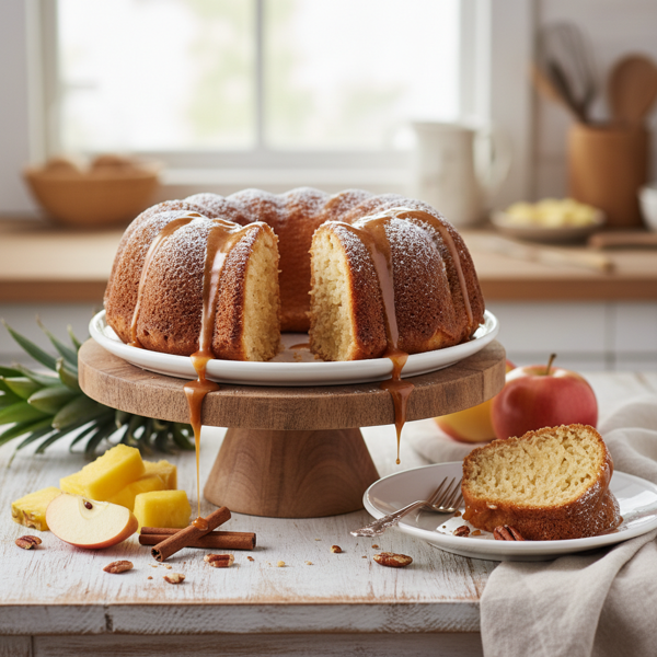 Pineapple-Infused Grated Apple Bundt Cake recipe