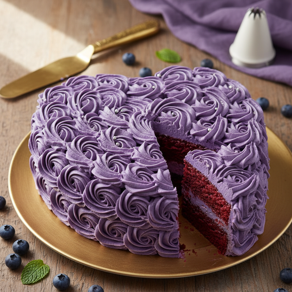 Piped Purple Heart Cake recipe