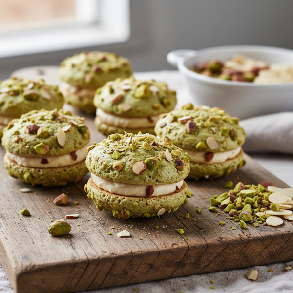 Pistachio Almond Crunch Macaroons recipe