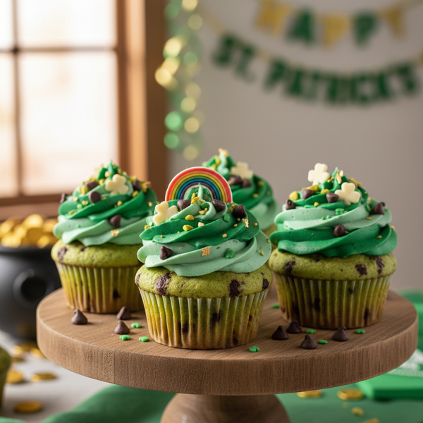 Pistachio Chocolate Chip St. Patrick's Day Delight Cupcakes recipe