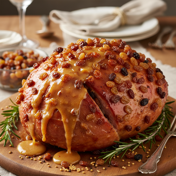 Plump Raisin and Honey Mustard Glaze for Ham recipe