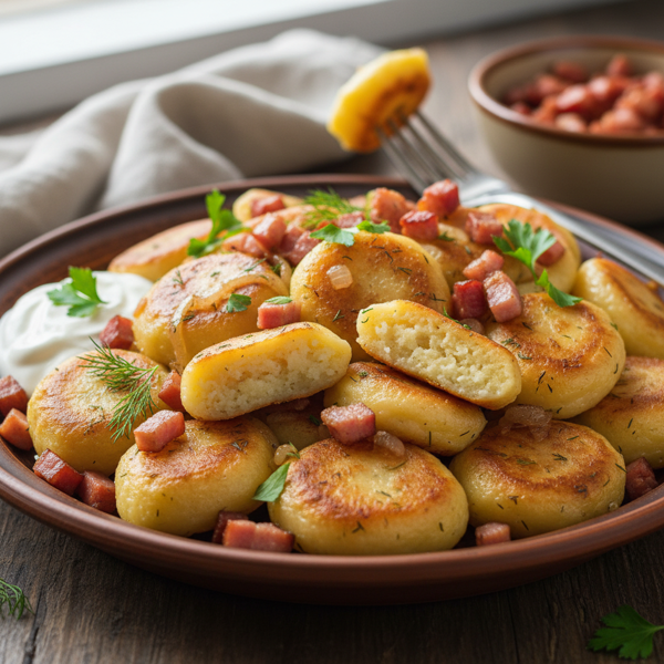 Polish Bacon & Potato Dumplings (Kluski z Boczkiem) recipe