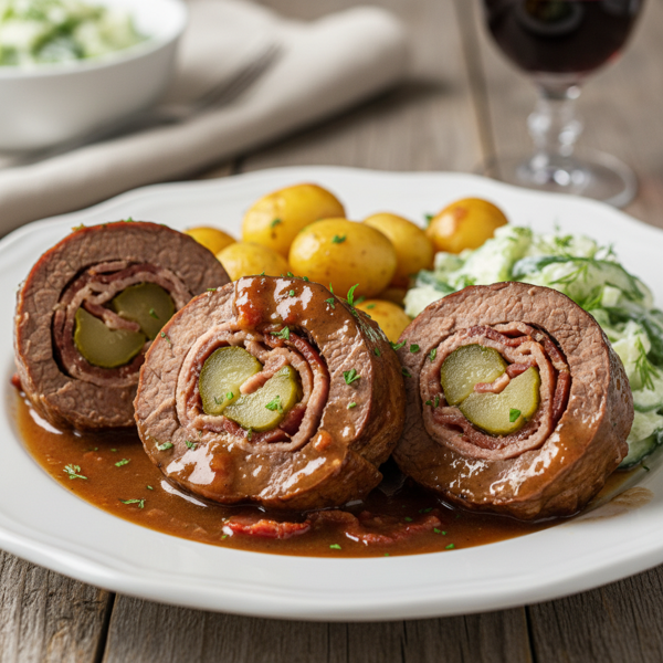 Polish Rouladen with Bacon and Pickles recipe