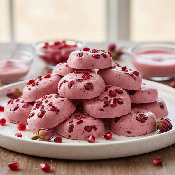 Pomegranate-Infused Pink Chocolate Bites recipe