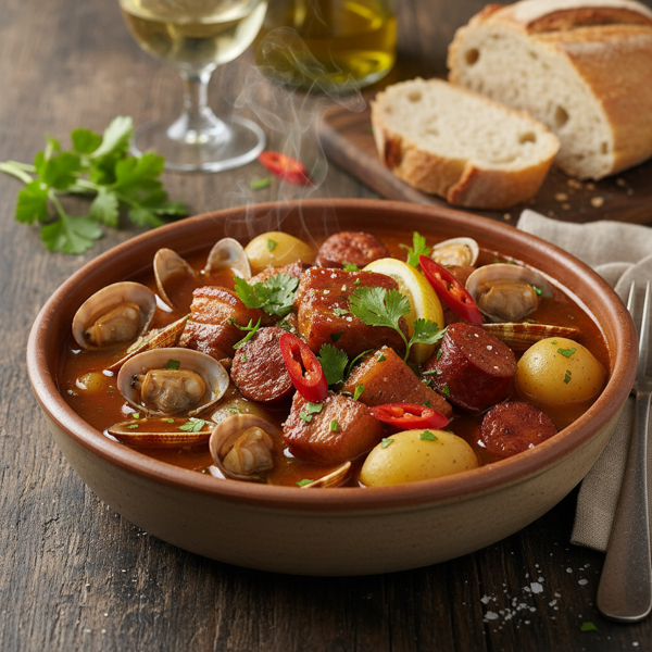 Portuguese Pork & Clam Delight Stew recipe