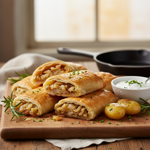 Potato Strudels with Savory Onion Filling recipe