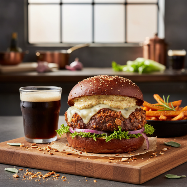 Pretzel-Battered Beer Burgers recipe