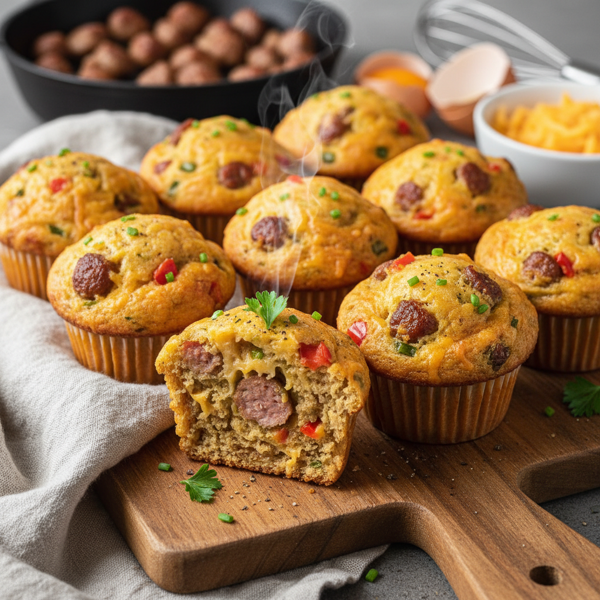 Protein-Packed Sausage and Cheddar Muffins recipe