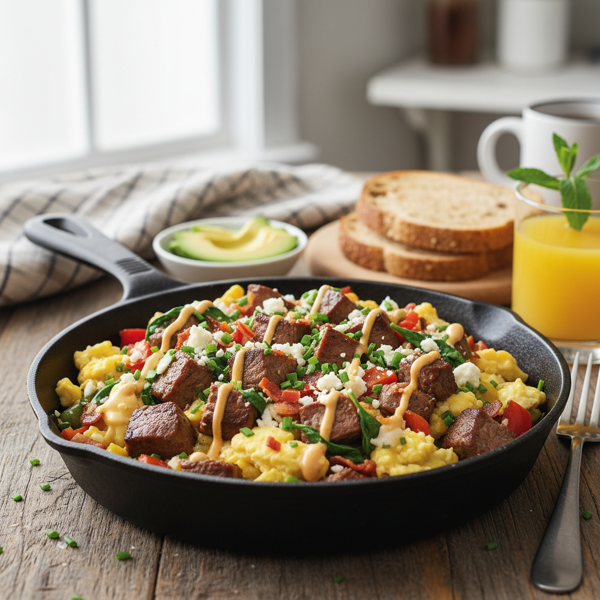 Protein-Packed Steak and Eggs Breakfast Scramble recipe
