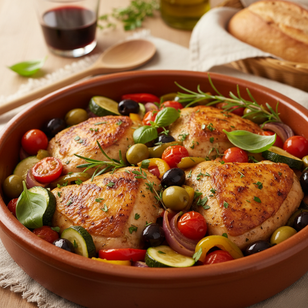 Provençal Chicken with Olives and Aromatic Veggies recipe