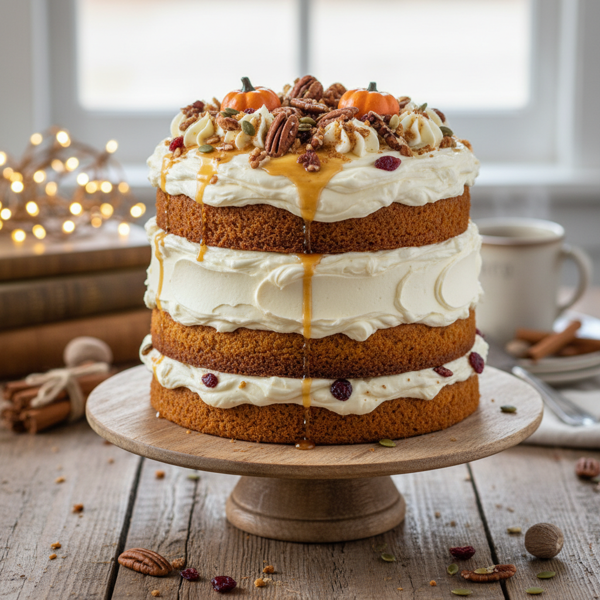 Pumpkin Paradise Layer Cake with Cream Cheese Frosting recipe