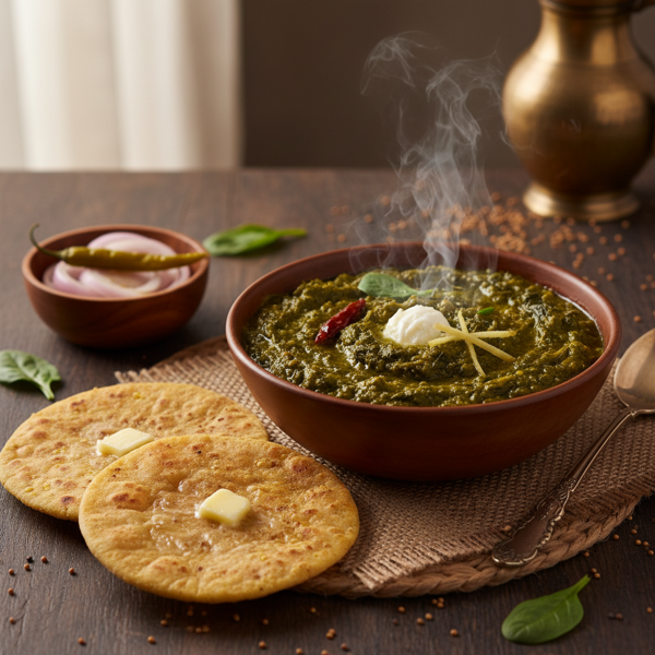 Punjabi Mustard Greens and Spinach Delight recipe