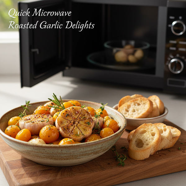 Quick Microwave Roasted Garlic Delights recipe