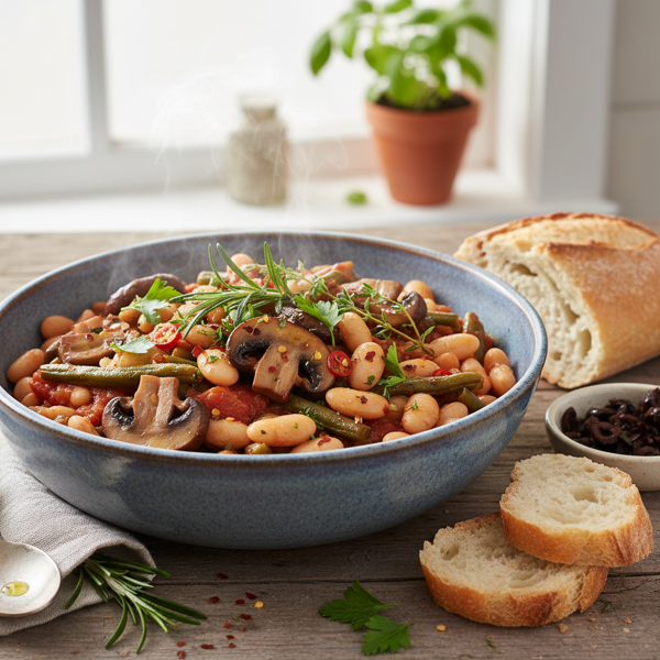 Quick Provencal Mushroom and White Bean Delight recipe