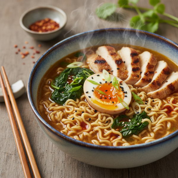 Quick Spinach & Chicken Ramen Delight recipe