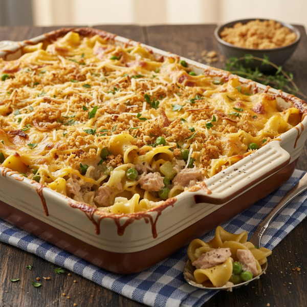 Quick & Cheesy Tuna Noodle Bake recipe