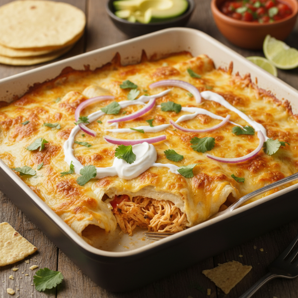 Quick & Creamy Chicken Enchiladas recipe