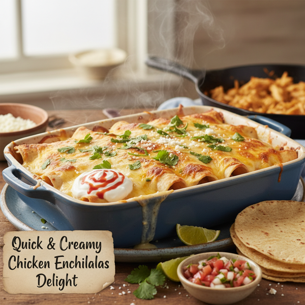 Quick & Creamy Chicken Enchiladas Delight recipe