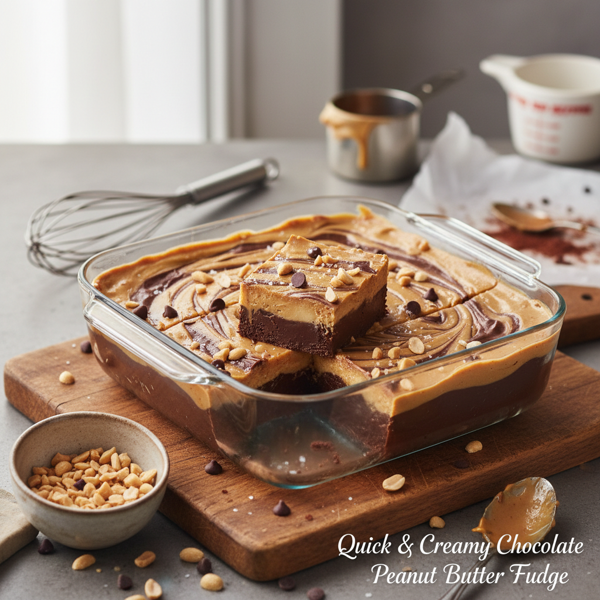 Quick & Creamy Chocolate Peanut Butter Fudge recipe
