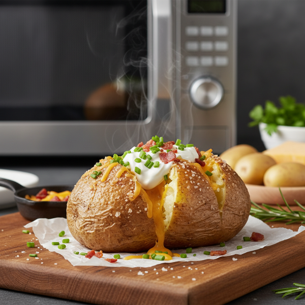 Quick & Crispy Microwave Baked Potato recipe