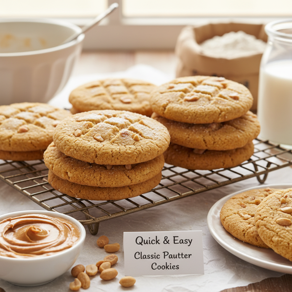 Quick & Easy Classic Peanut Butter Cookies recipe