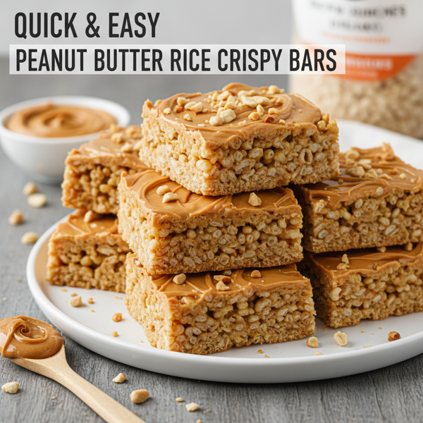 Quick & Easy Peanut Butter Rice Crispy Bars recipe