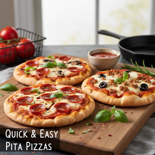 Quick & Easy Pita Pizzas recipe