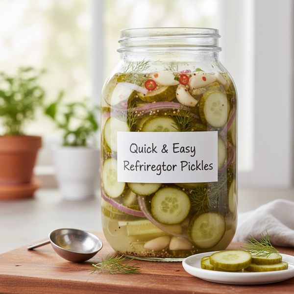 Quick & Easy Refrigerator Pickles recipe