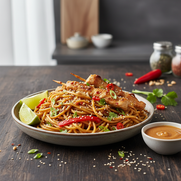 Quick & Easy Turkey Satay Noodles recipe