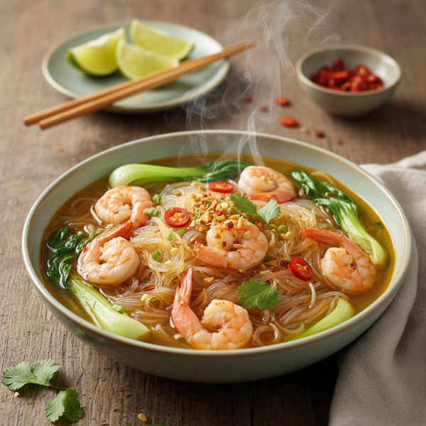 Quick & Flavorful Shrimp Cellophane Noodle Soup recipe