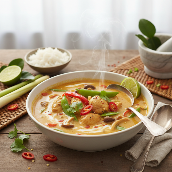 Quick & Flavorful Thai Coconut Chicken Curry Soup recipe