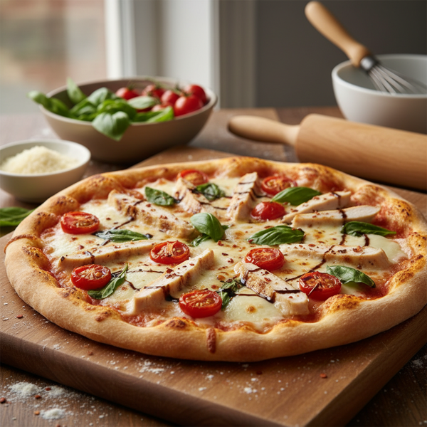 Quick & Healthy No-Yeast Thin Crust Pizza recipe