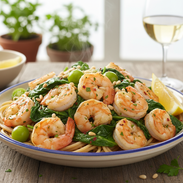 Quick & Nutritious Shrimp Scampi with Spinach Superfoods recipe