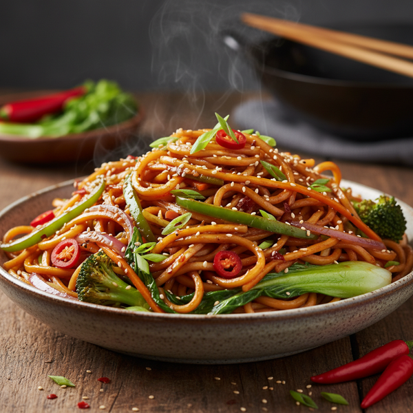 Quick & Spicy Vegetable Lo Mein recipe