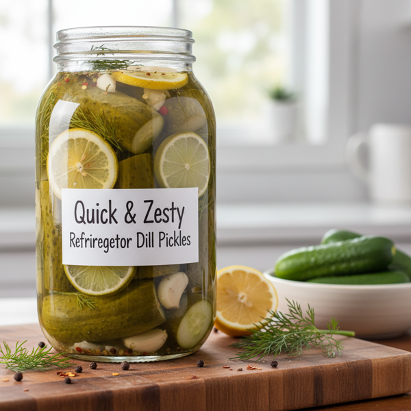 Quick & Zesty Refrigerator Dill Pickles recipe