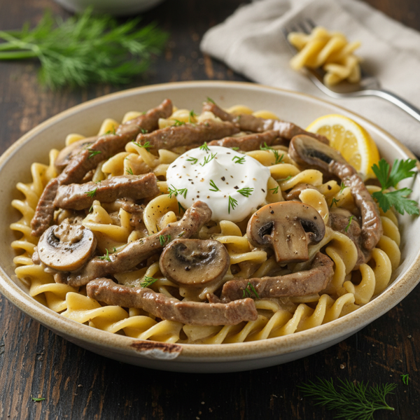 Quick and Creamy Beef Stroganoff recipe