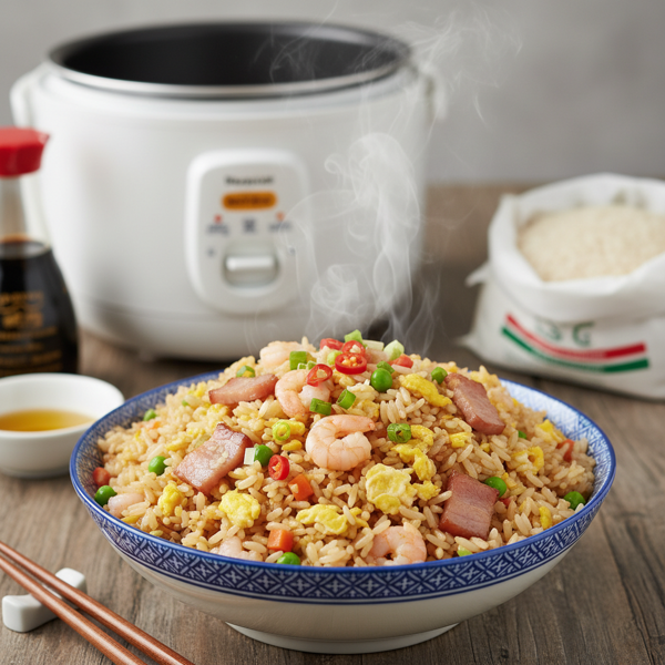 Quick and Easy Chinese Style Fried Rice from the Rice Cooker recipe