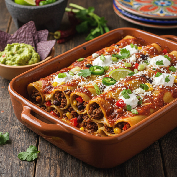 Quick and Easy Mexican Stuffed Manicotti recipe