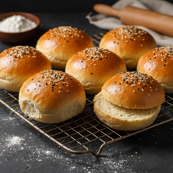 Quick and Fluffy Hamburger Buns recipe