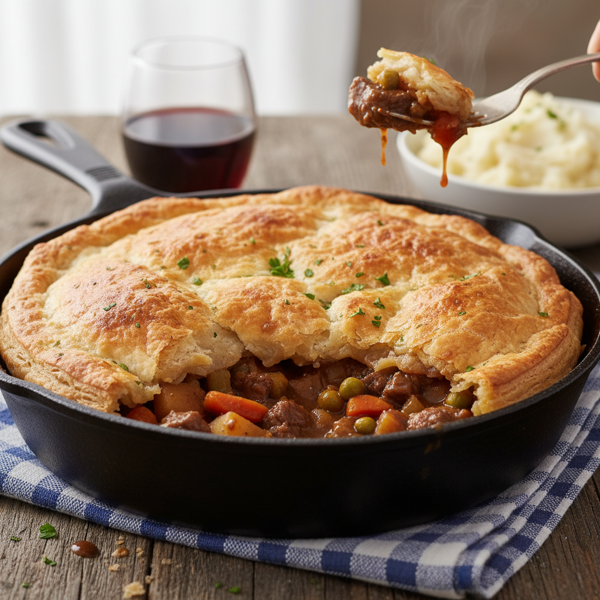 Quick and Hearty Beef Pot Pie Skillet recipe
