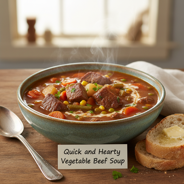 Quick and Hearty Vegetable Beef Soup recipe