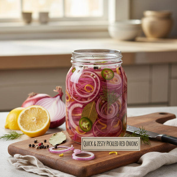 Quick and Zesty Pickled Red Onions recipe