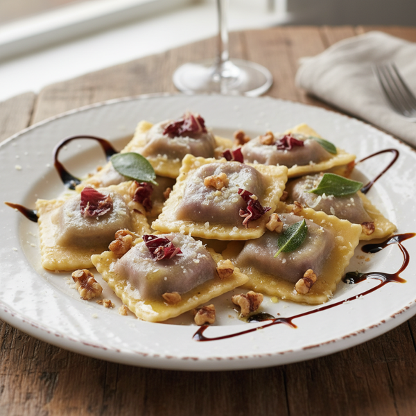 Radicchio & Walnut Ricotta Ravioli recipe