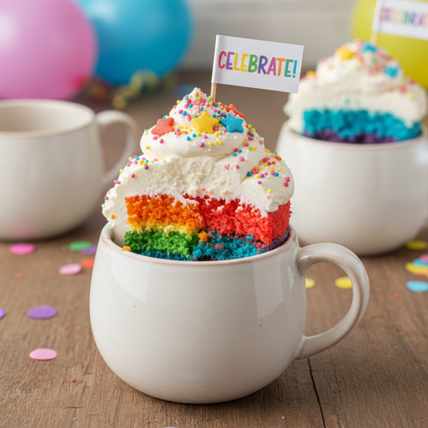 Rainbow Celebration Mug Cake recipe