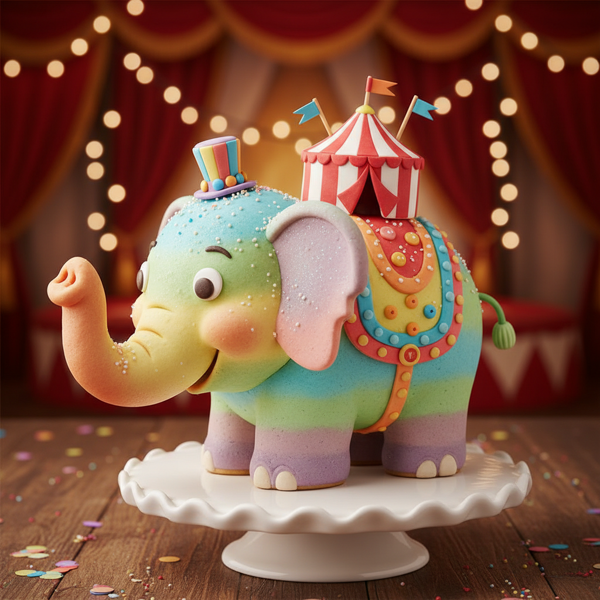 Rainbow Circus Elephant Cookie Cake recipe