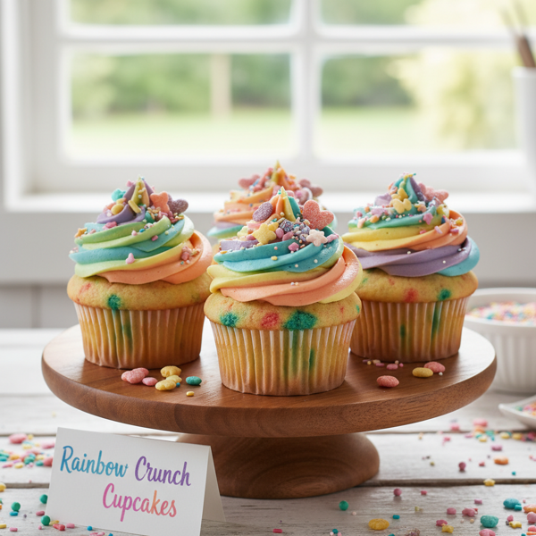 Rainbow Crunch Cupcakes recipe