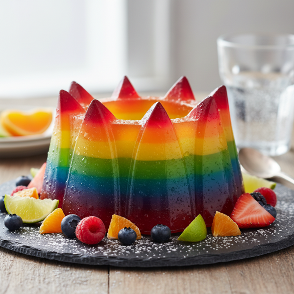 Rainbow Delight Gelatin Crown recipe