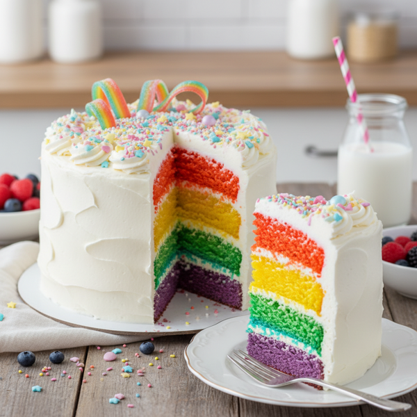 Rainbow Delight Layer Cake recipe
