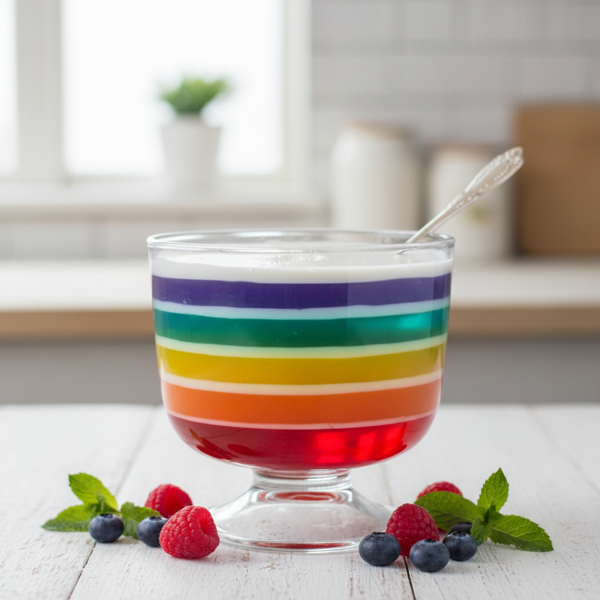 Rainbow Dream 7-Layer Jello recipe